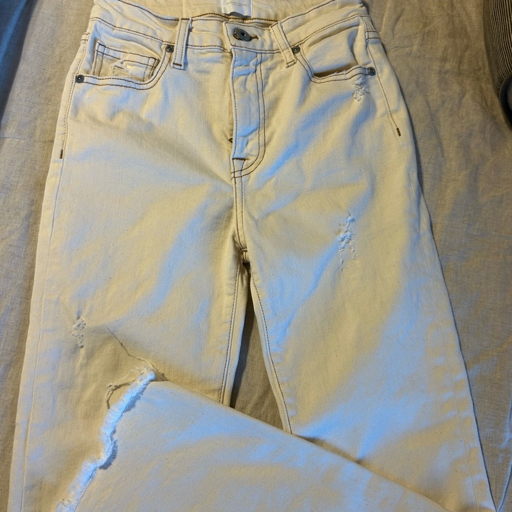 Jonathan Simkhai Cream Straight Leg Jeans - Picture 6 of 6